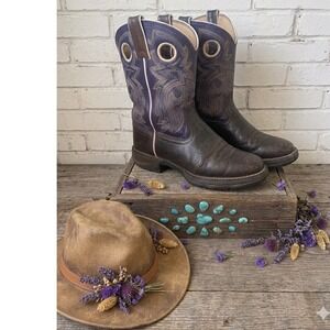 Durango Twilight n Lace 💜Western Boots Purple Boho Coastal Cowgirl festival 9.5